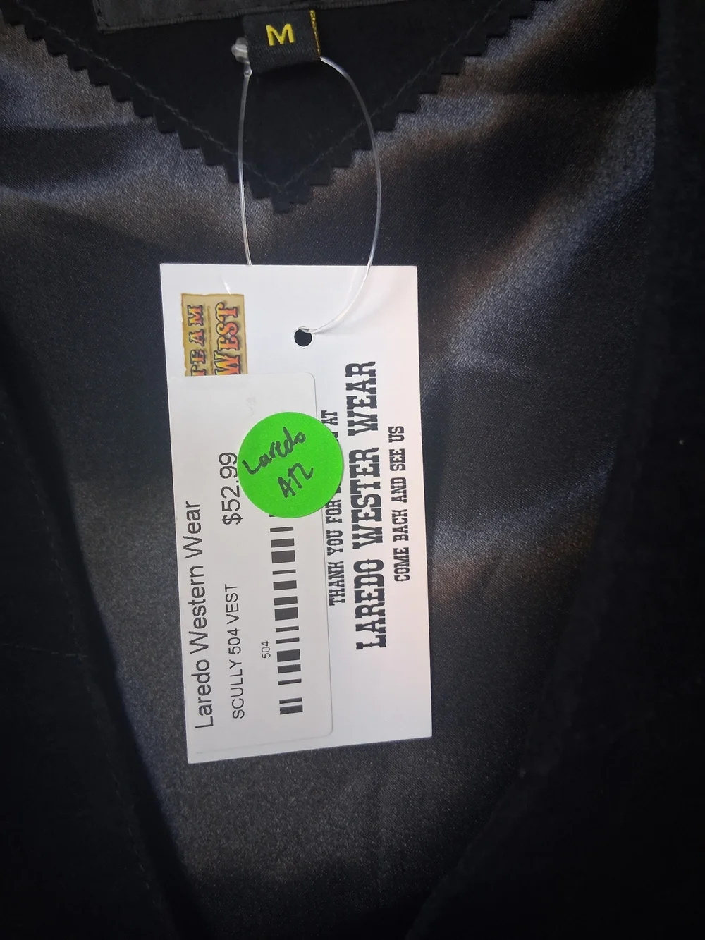 Scully NEW  Black Suede Western Button Vest
